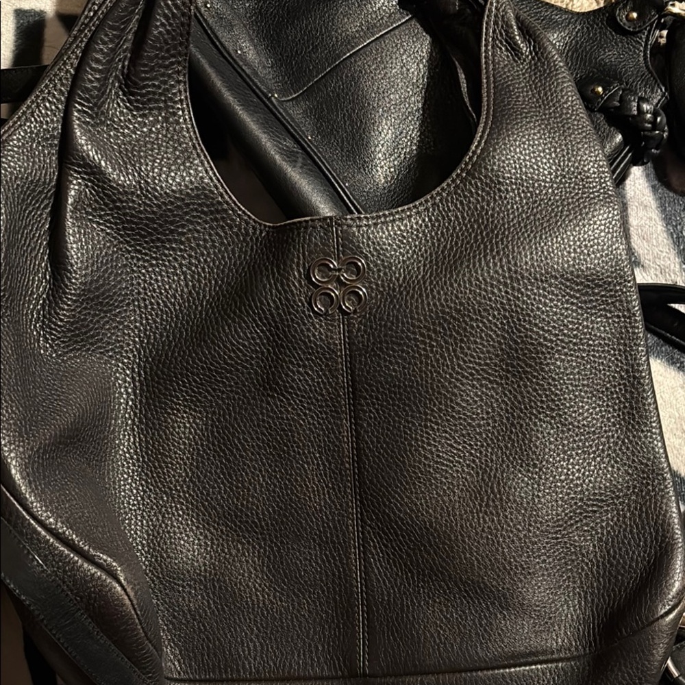 Chic Black Leather Tote Bag